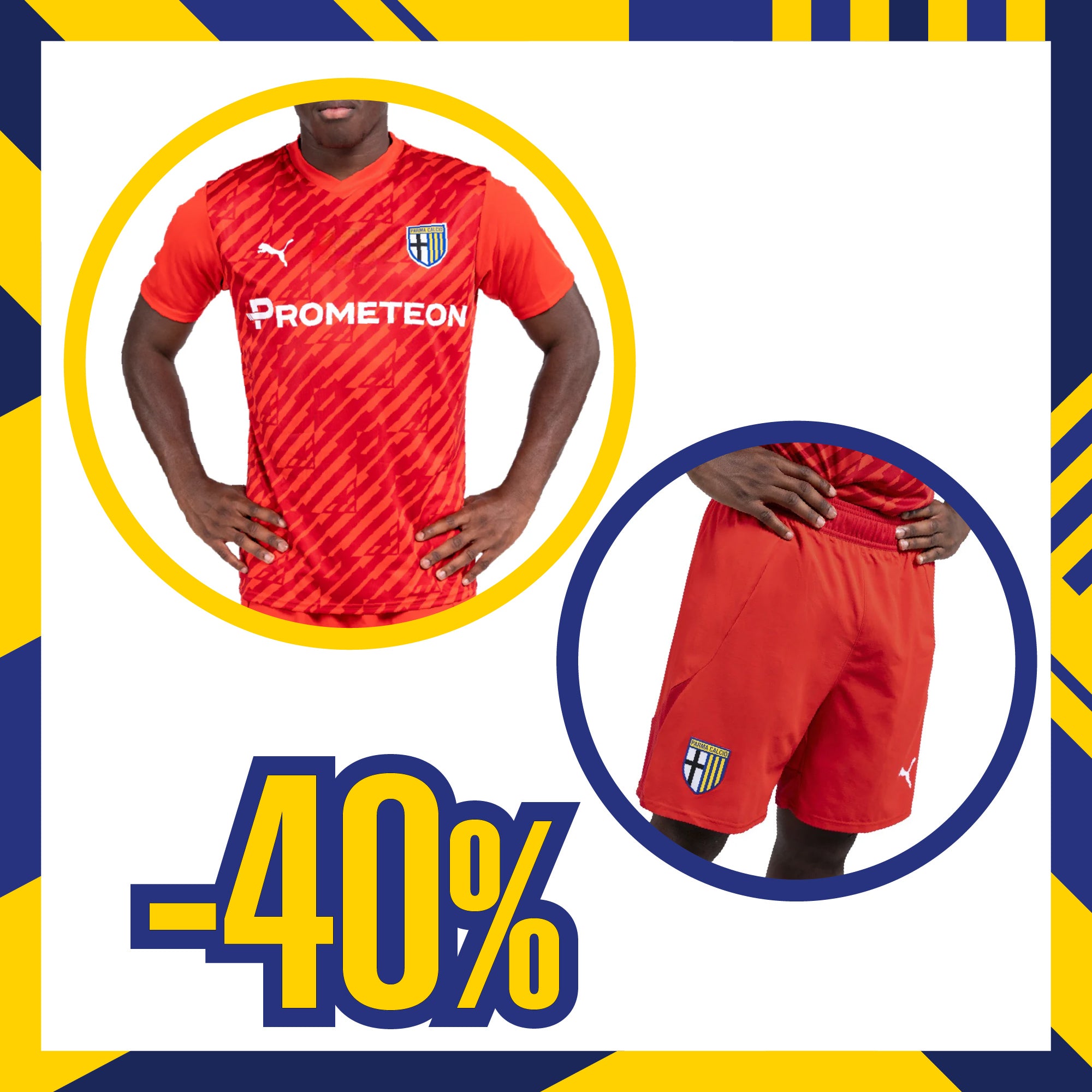 Bundle che comprende maglia gara rossa portiere e pantaloncini rossi portiere