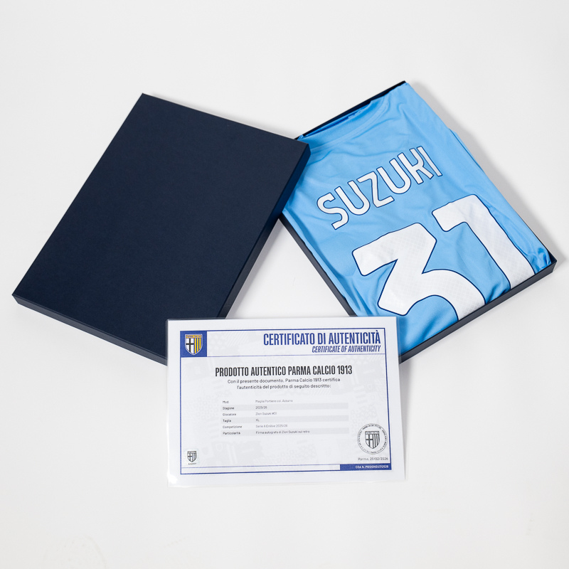 Maglia Gara Portiere Light Blue 25/26 autografata da Suzuki 31 - Parma Calcio