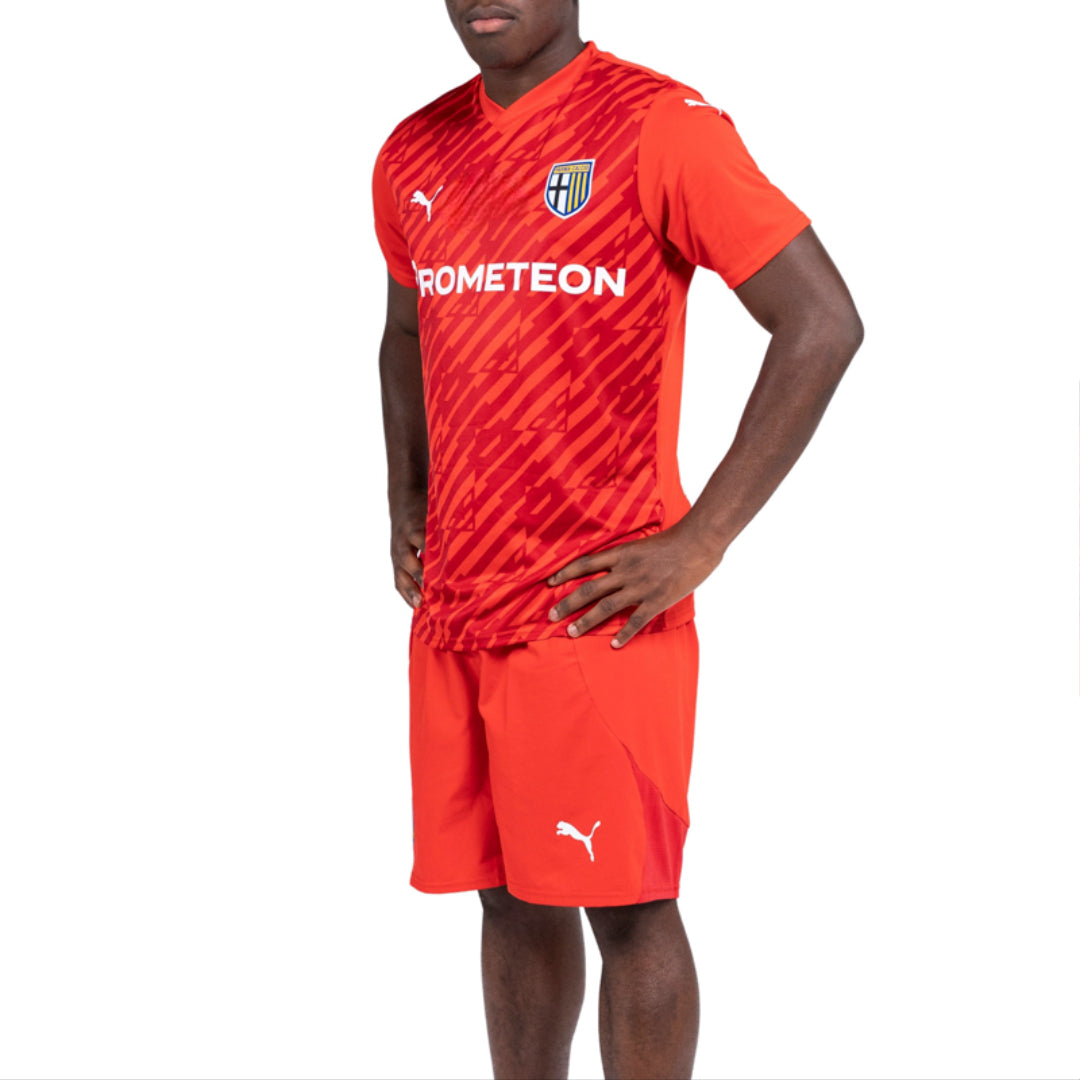 Maglia portiere e pantaloncini rossi stagione 24/25 con sponsor Prometeon prima squadra maschile