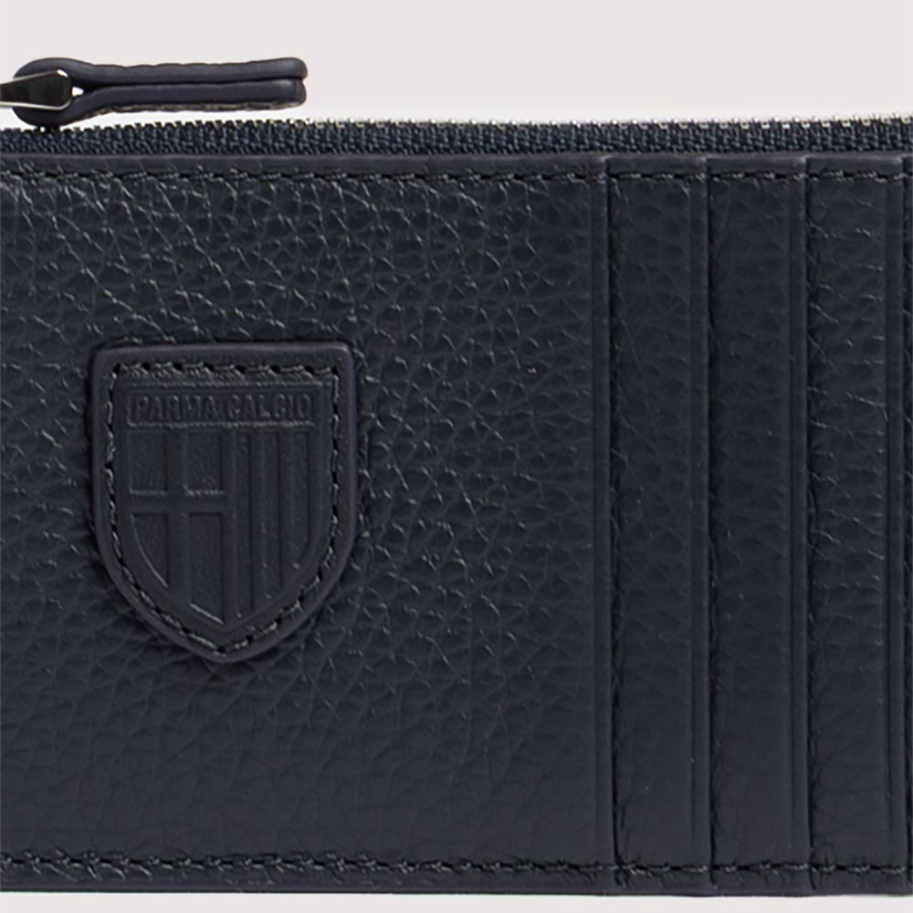 Porta carte Coccinelle x Parma Calcio in pelle blu notte