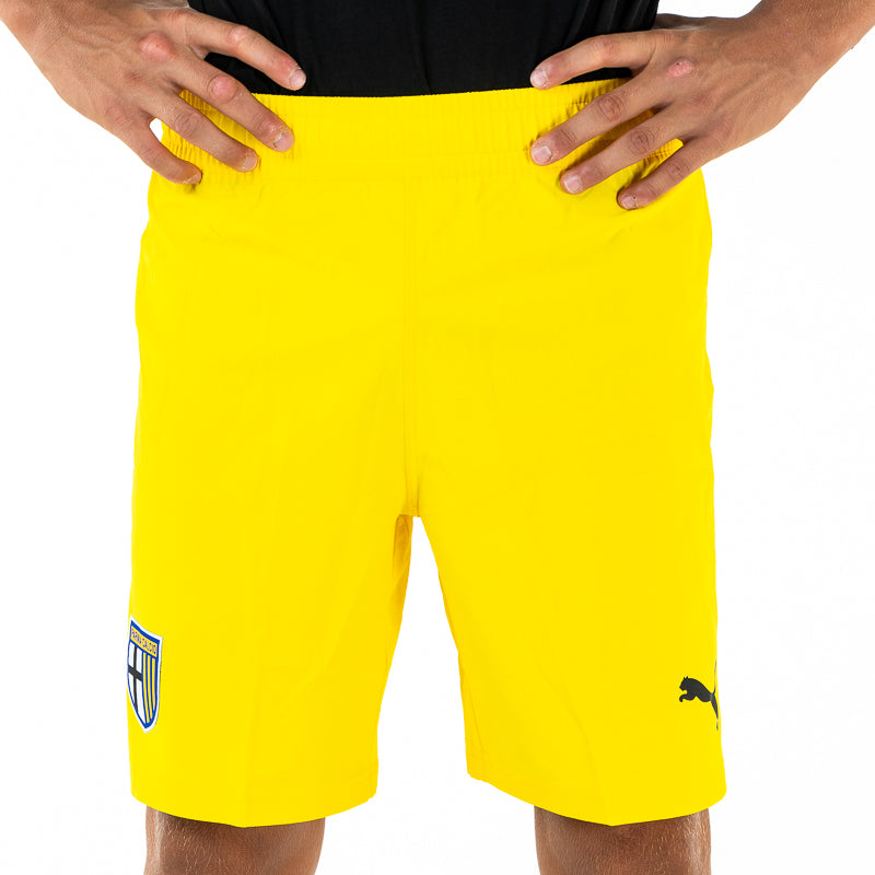 Pantaloncino gara adulto giallo con logo Parma Calcio e Puma