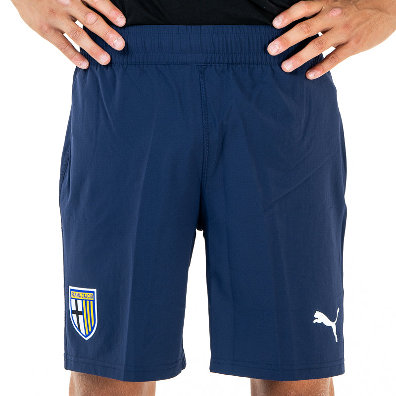 Pantaloncino gara adulto blu navy con logo Parma Calcio e Puma