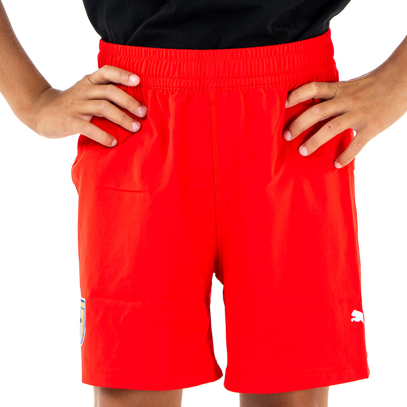 Pantaloncino gara junior rosso portiere con logo Parma Calcio e Puma