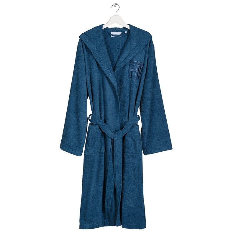 Accappatoio Caleffi blu in spugna con logo Parma Calcio