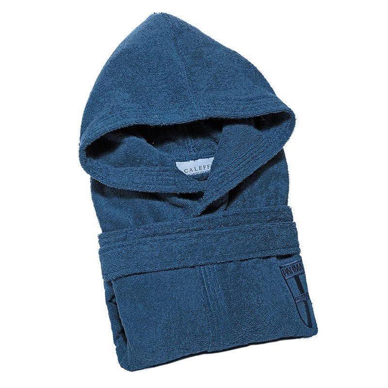 Accappatoio Caleffi blu in spugna con logo Parma Calcio