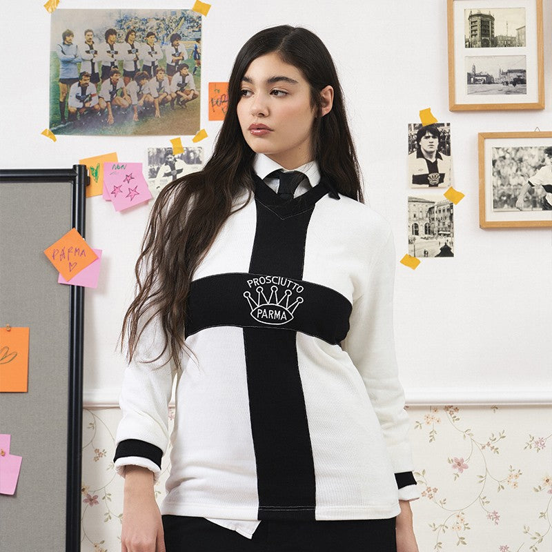 Maglia retro Parma Calcio 1982 bianca con croce nera