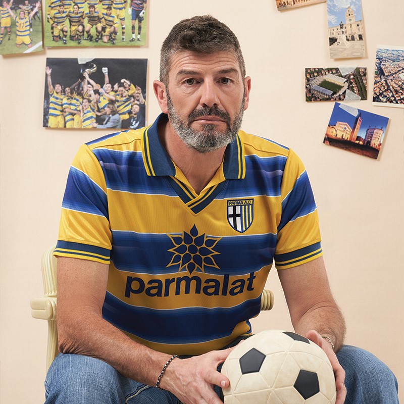 Maglia retro Parma Calcio 1999 righe gialle e blu