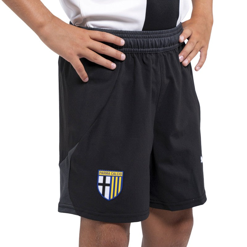 pantaloncini gara neri junior con logo Parma Calcio e Puma