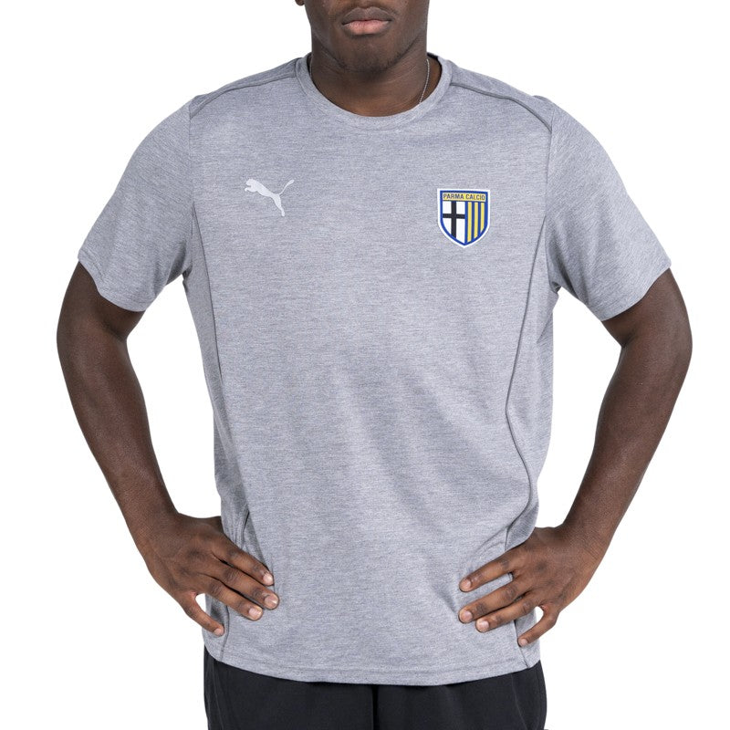 t-shirt grigia adulto in cotone con mezza manica logo Parma Calcio e Puma