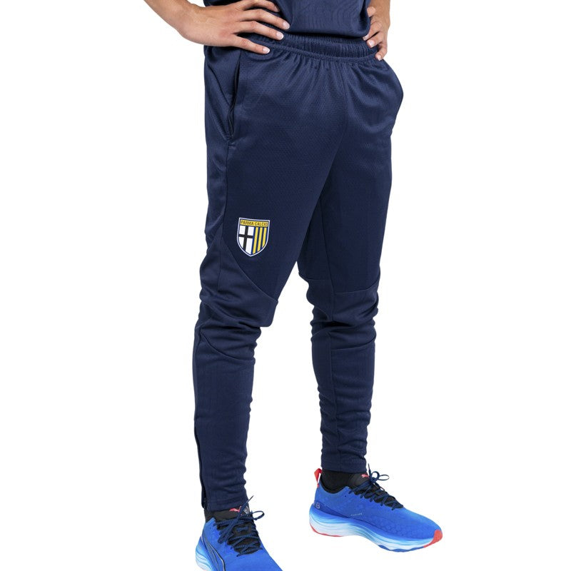 pantalone lungo blu training con tasche laterali e logo Parma Calcio