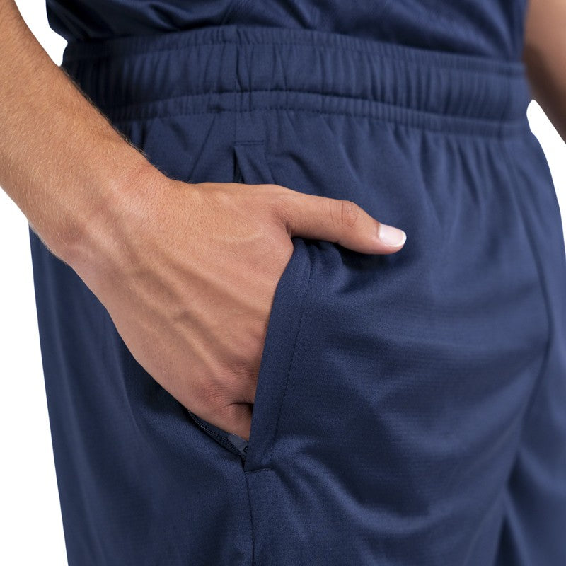 Pantaloncini blu training con tasche laterali e logo Parma Calcio dettaglio tasche