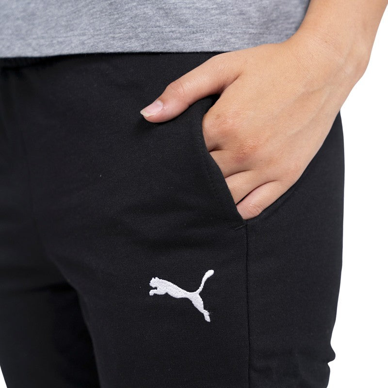 pantalone lungo tuta nero in cotone con tasche laterali