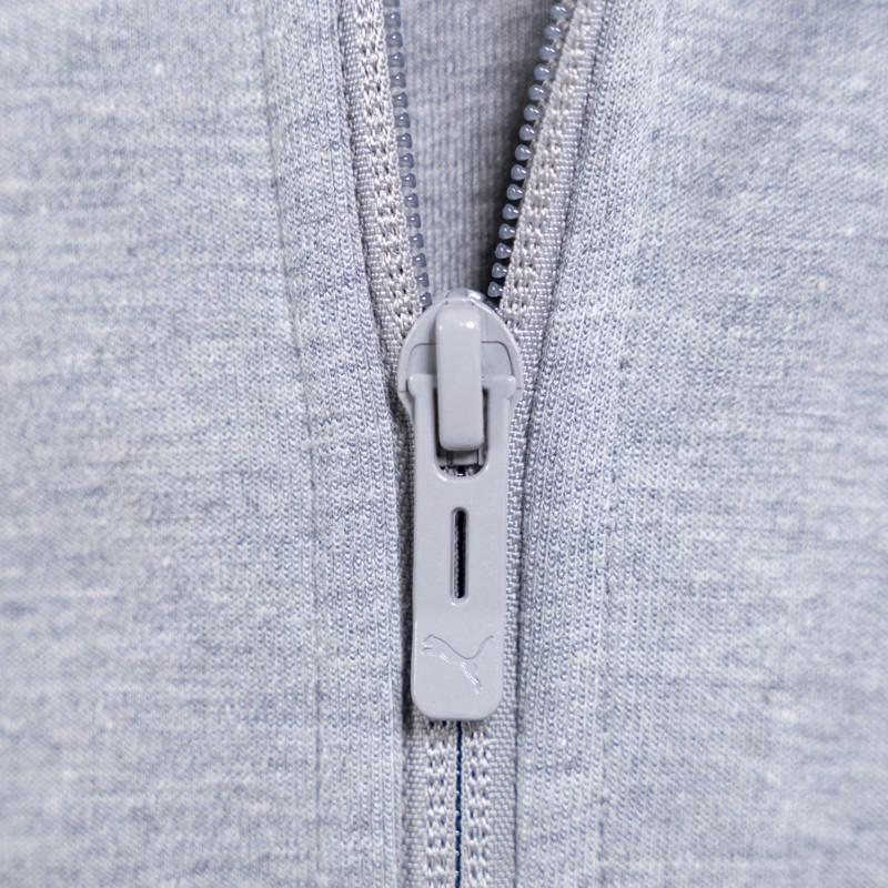 Felpa junior in cotone grigia con cappuccio, zip e logo Parma Calcio