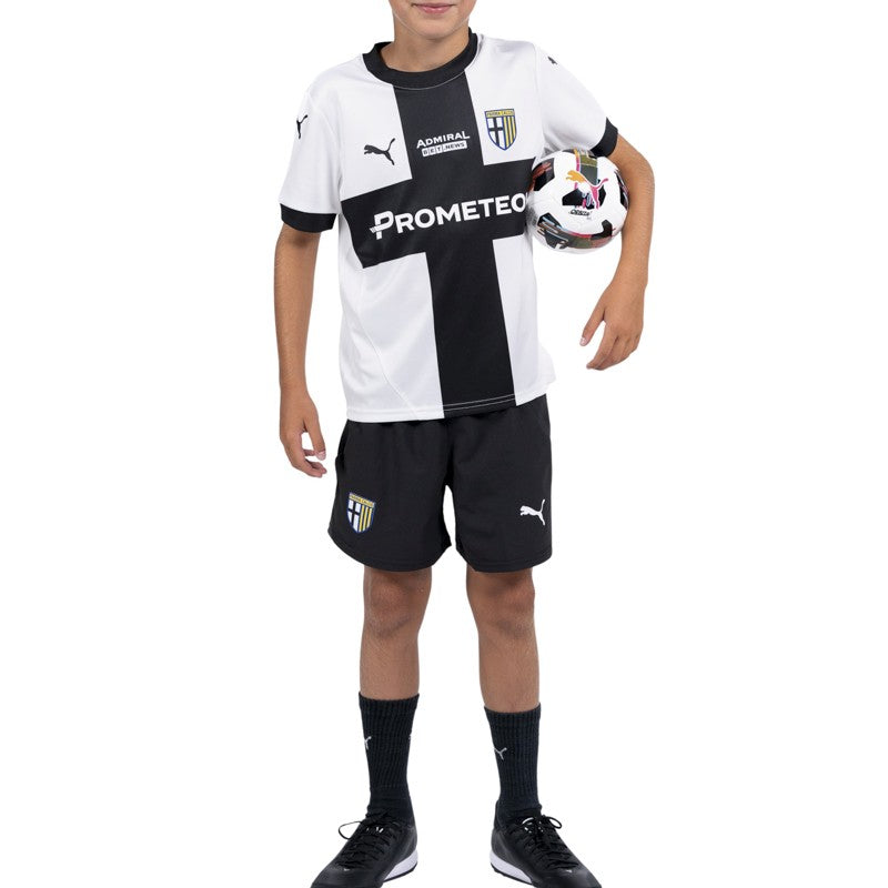 pantaloncini gara neri junior con logo Parma Calcio e Puma