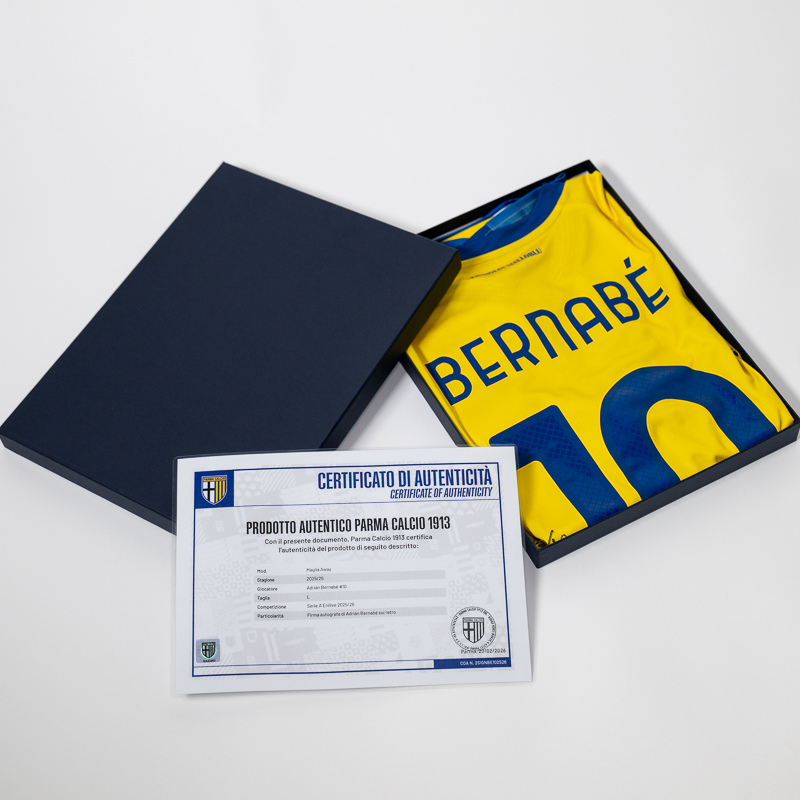 Maglia Gara Away 25/26 autografata da Bernabé 10 - Parma Calcio