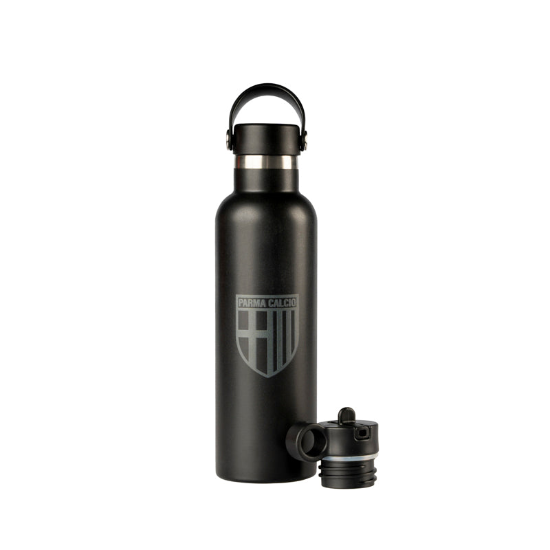 borraccia è realizzata in alluminio nero con logo Parma Calcio