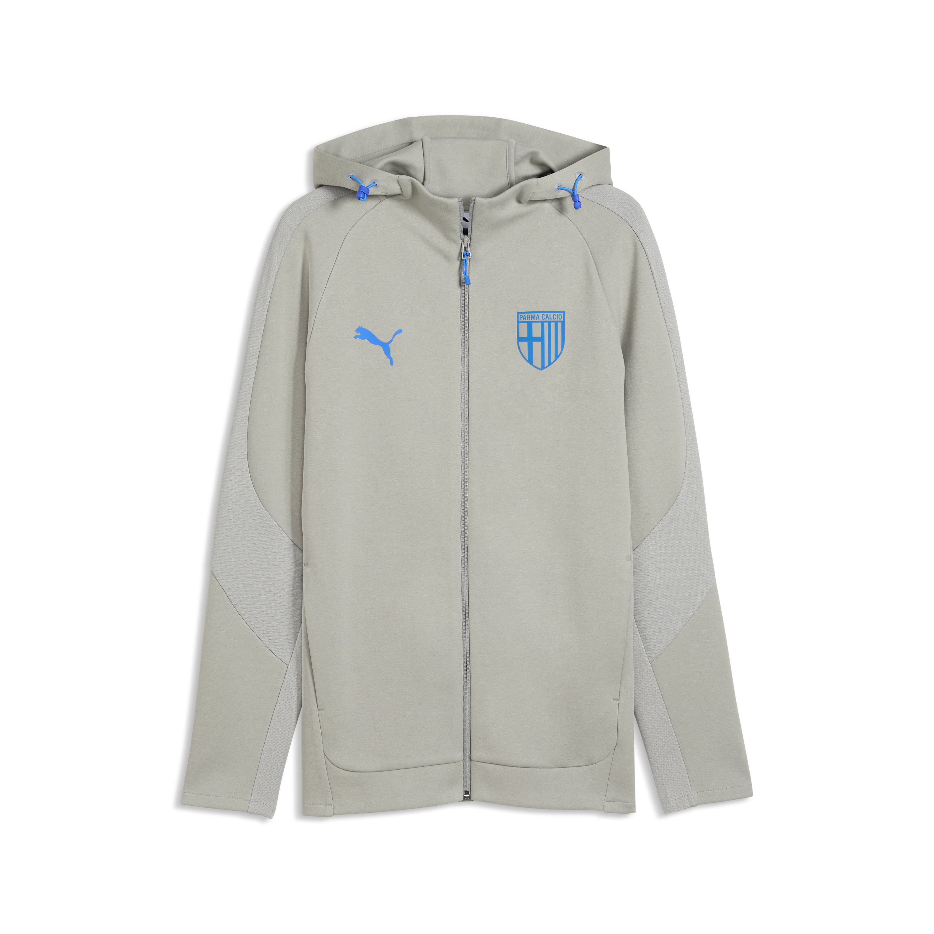 Felpa Hooded Evostripe Zip Smokey Gray-Ultra Blue - Parma Calcio