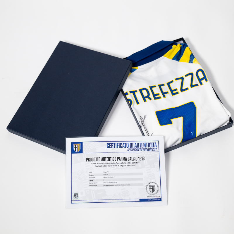 Maglia Gara Third 25/26 autografata da Strefezza 7 - Parma Calcio