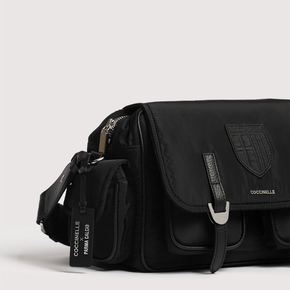 Borsa Coccinelle x Parma Calcio in tela e pelle nero