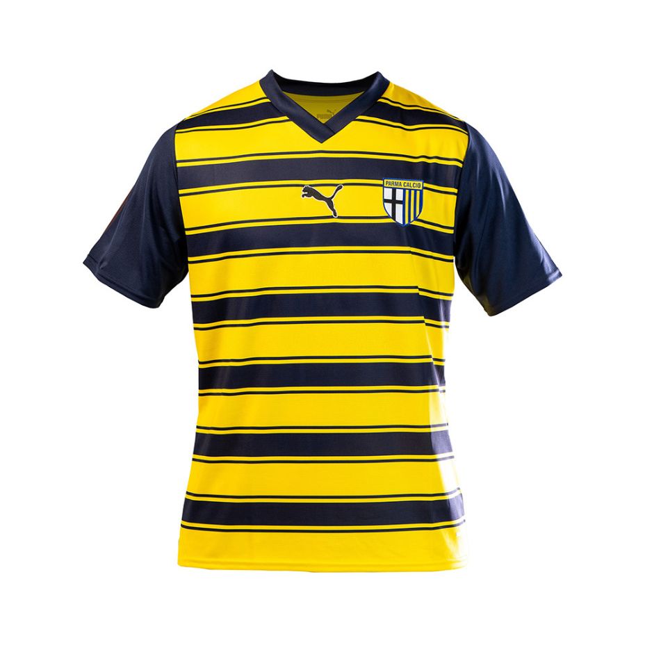 Maglia gara woman away con righe orizzontali giallo e blu Parma calcio