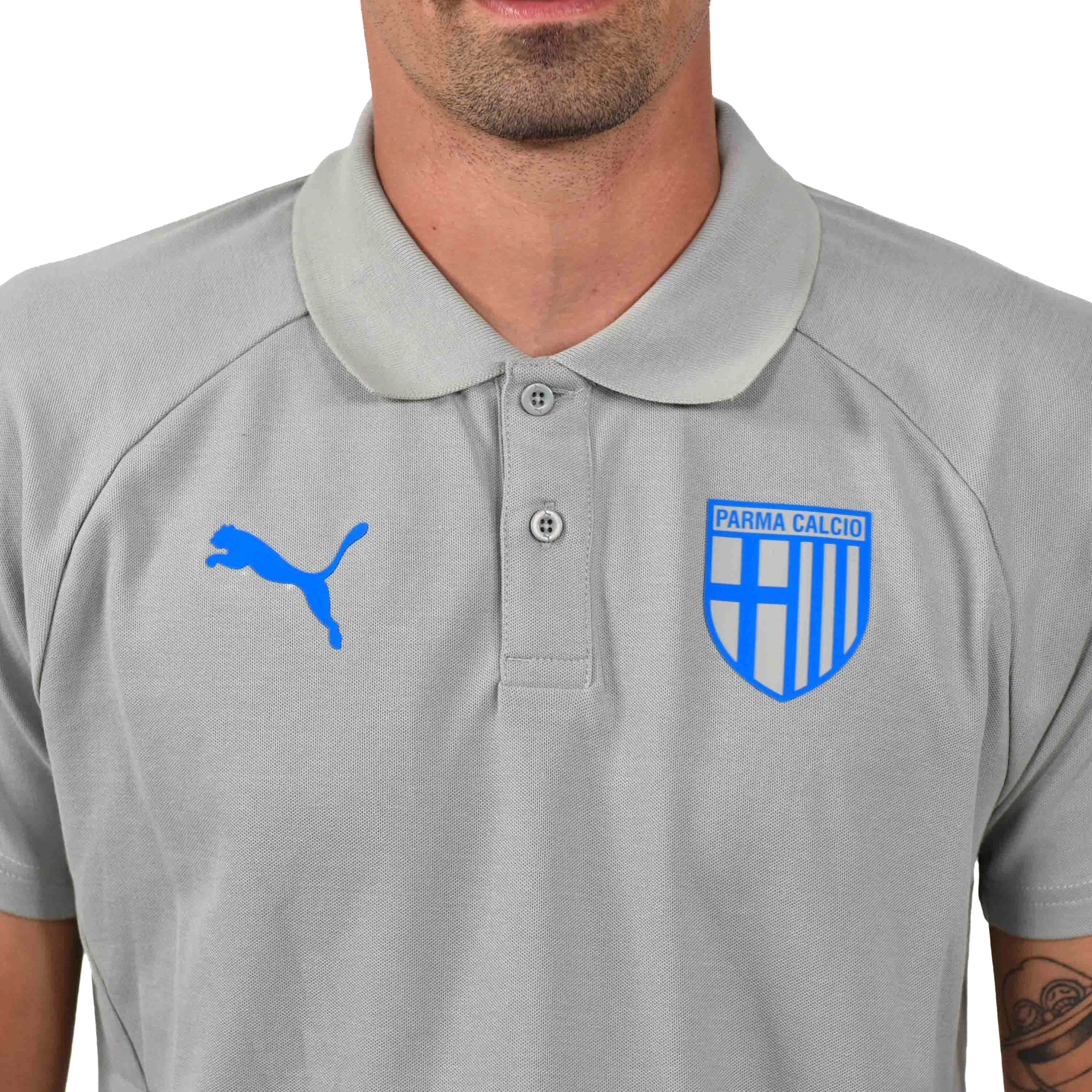 Polo EvoStripe Smokey Gray-Ultra Blue - Parma Calcio
