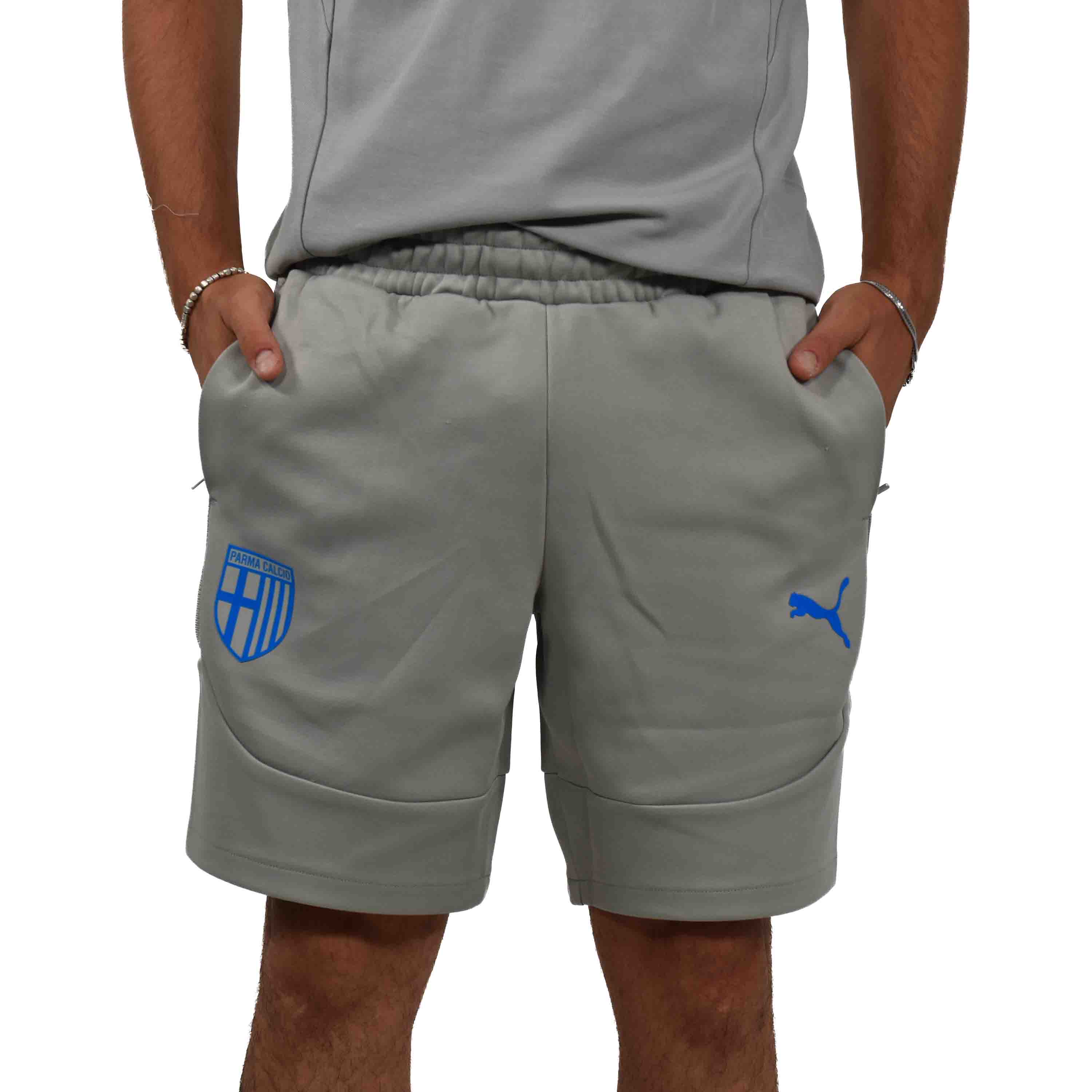 Bermuda EvoStripe Smokey Gray-Ultra Blue - Parma Calcio