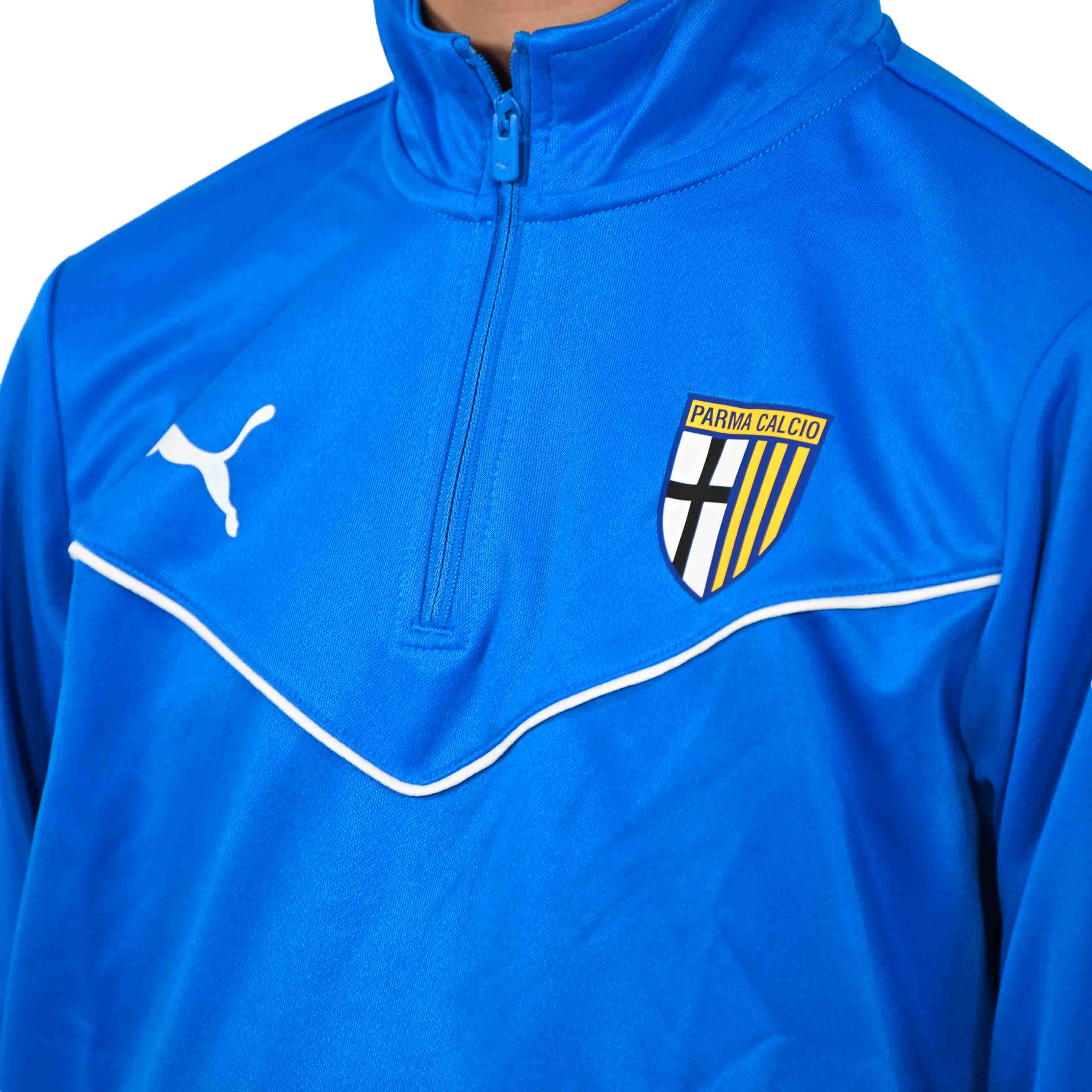 Felpa Junior 1/4 Zip Training Electric Blue - Parma Calcio
