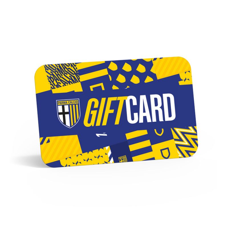gift card digitale parma calcio con grafica texture giallo blu