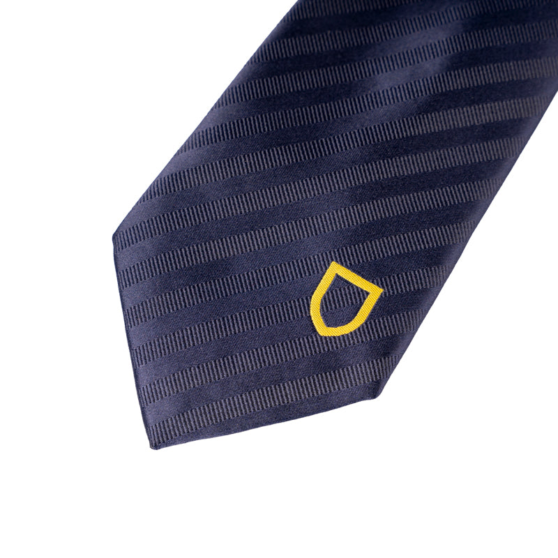 Cravatta blu con logo scudo giallo parma calcio