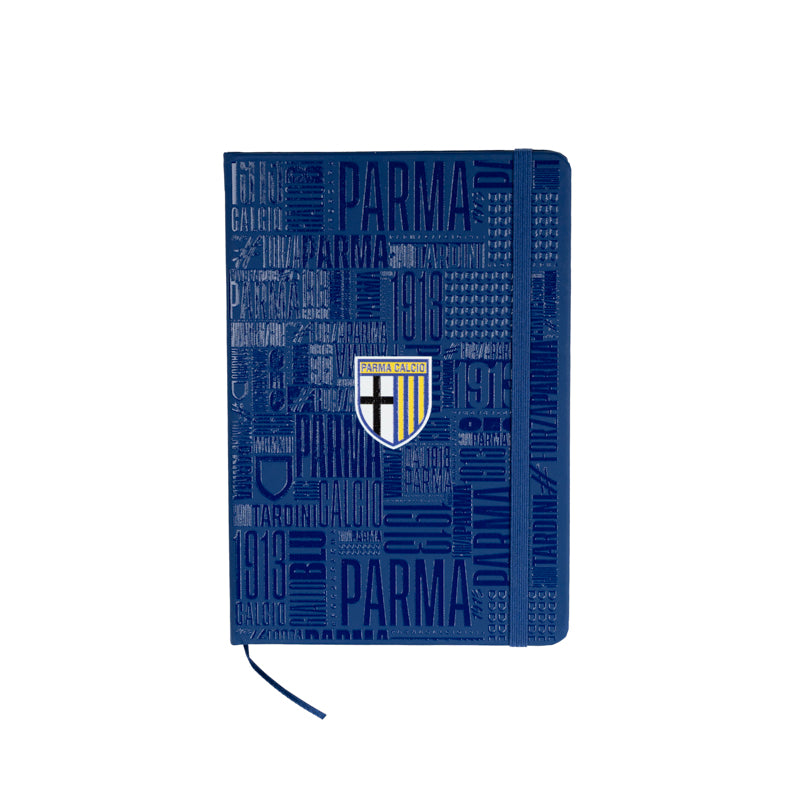 Notes con texture blu in rilievo e logo Parma Calcio.