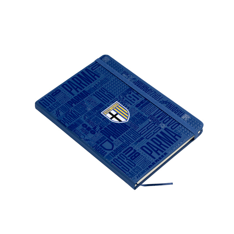Notes con texture blu in rilievo e logo Parma Calcio.