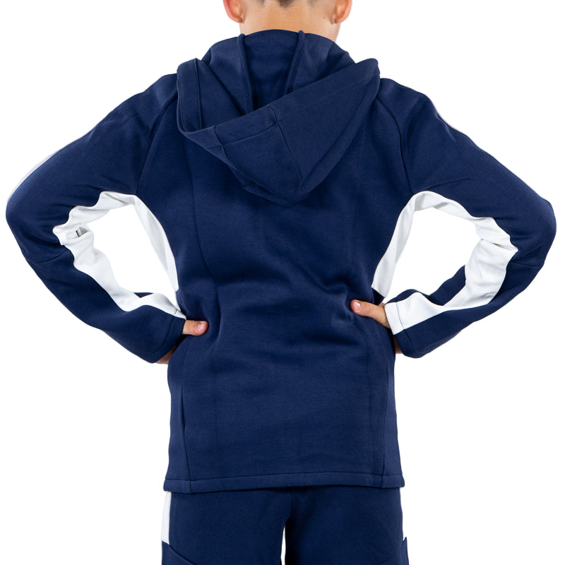 Felpa con cappuccio e zip woman blu navy , bande laterali in vita e sulle maniche, lo Parma Calcio e Puma