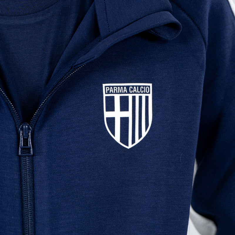 Dettaglio logo Parma Calcio felpa blu navy uomo