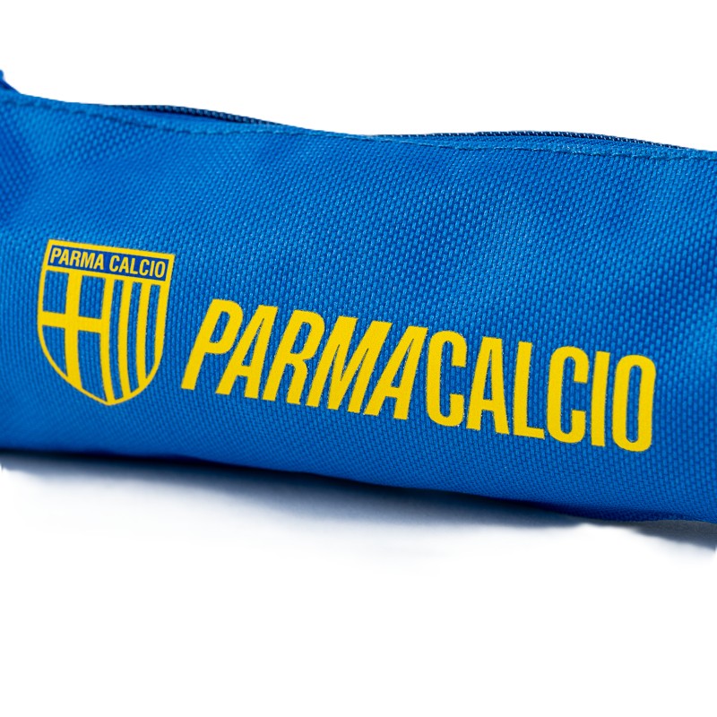 Astuccio blu con scritta e logo Parma Calcio in giallo