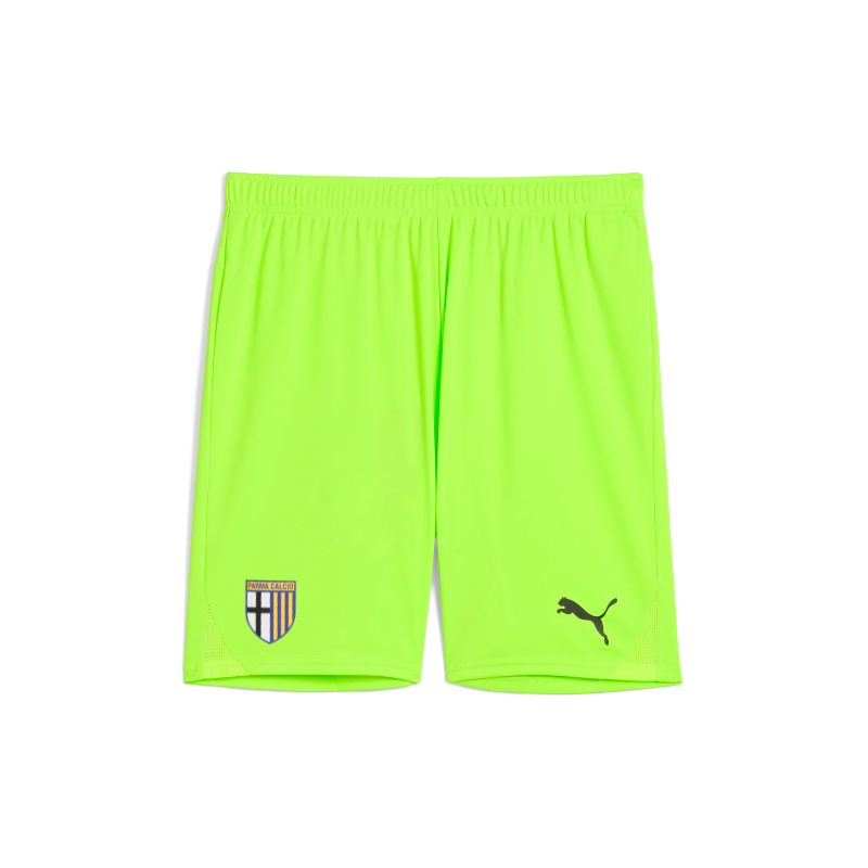 Pantaloncino gara portiere green glare con logo Parma Calcio e logo Puma