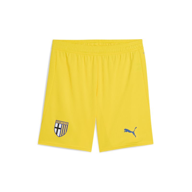 Pantaloncino gara Away giallo con logo Parma Calcio e logo Puma