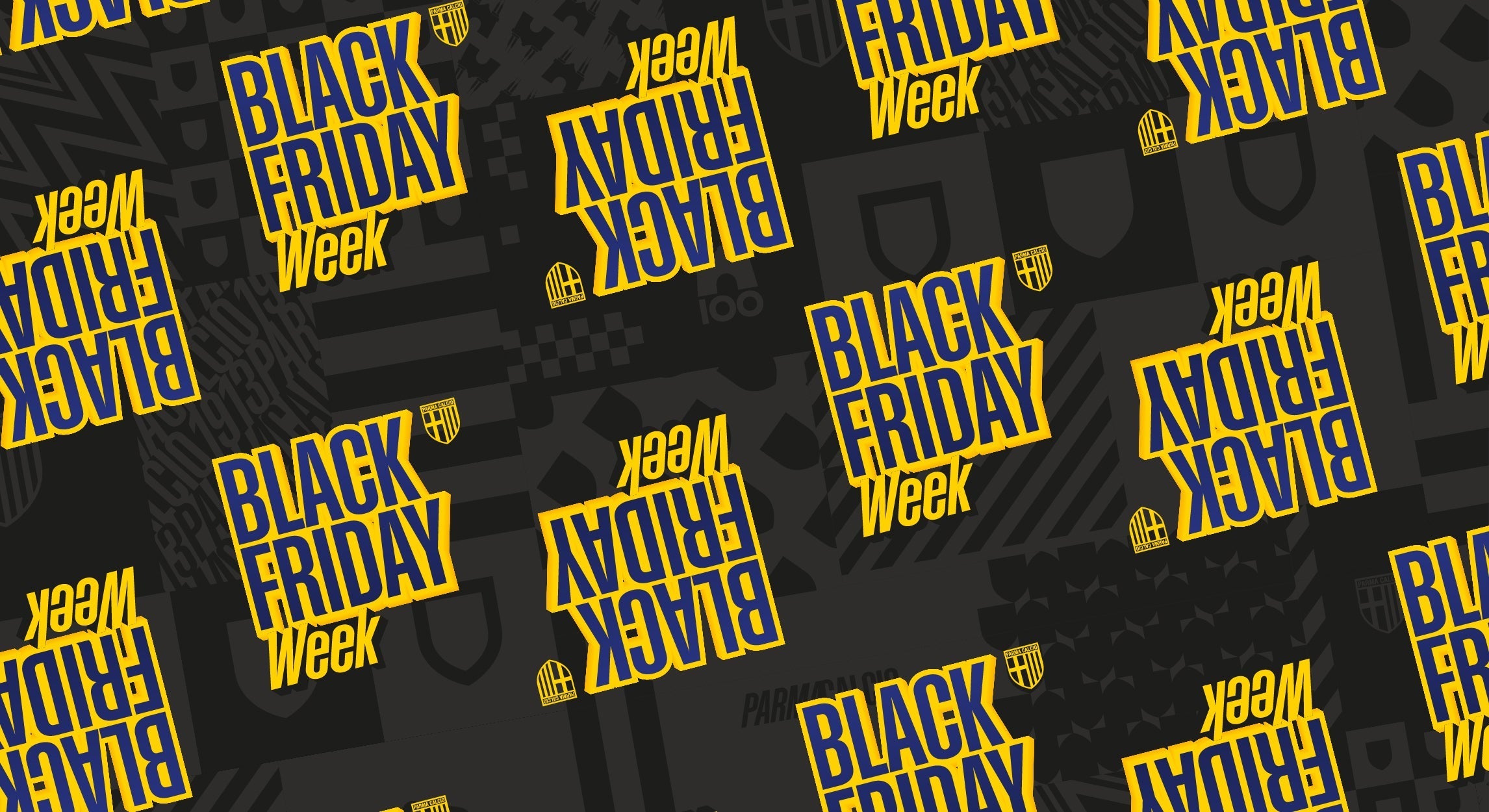 Grafica con pattern Black Friday Week Parma Calcio