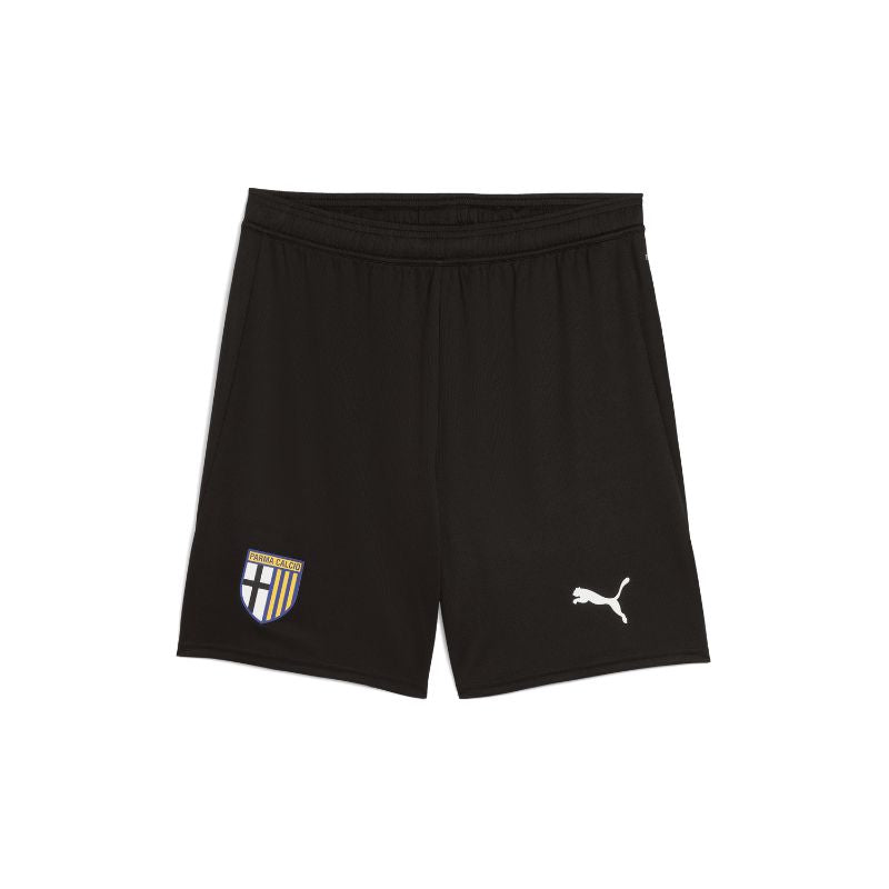 Pantaloncino gara home nero con logo Parma Calcio e logo Puma