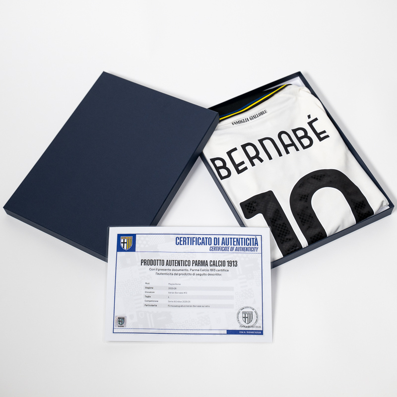 Maglia Gara Home 25/26 autografata da Bernabé 10 - Parma Calcio