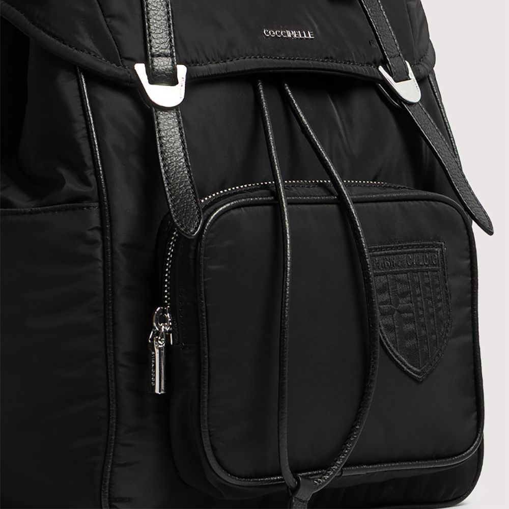 Zaino Coccinelle x Parma Calcio in tela e pelle nero