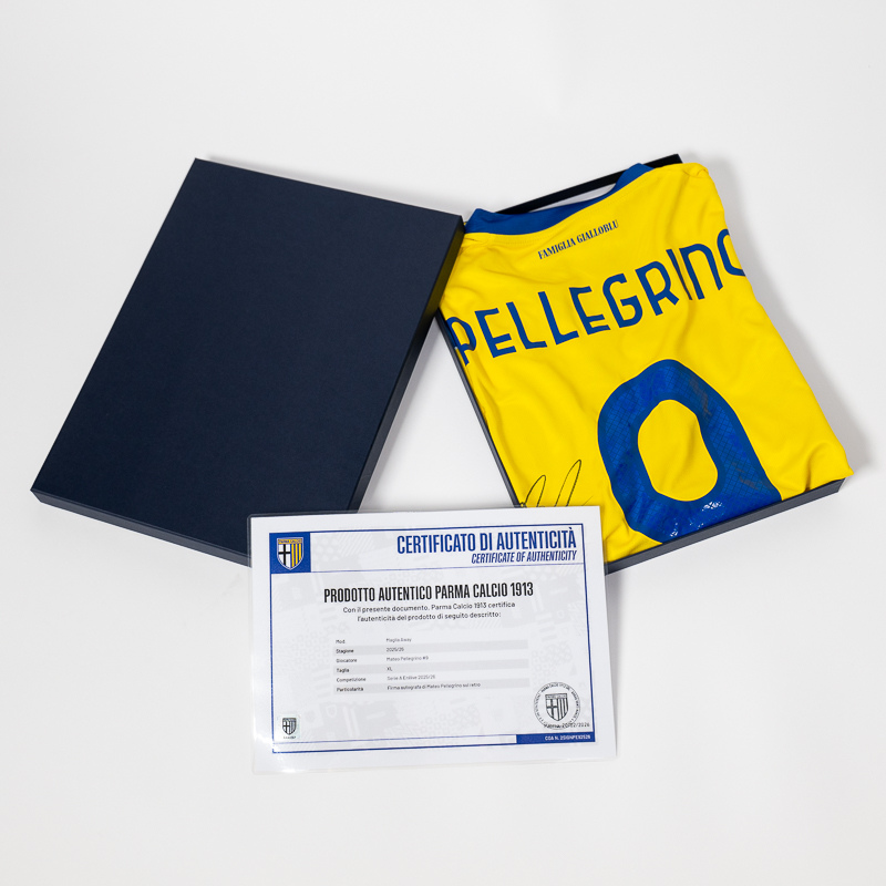 Maglia Gara Away 25/26 autografata da Pellegrino 9 - Parma Calcio