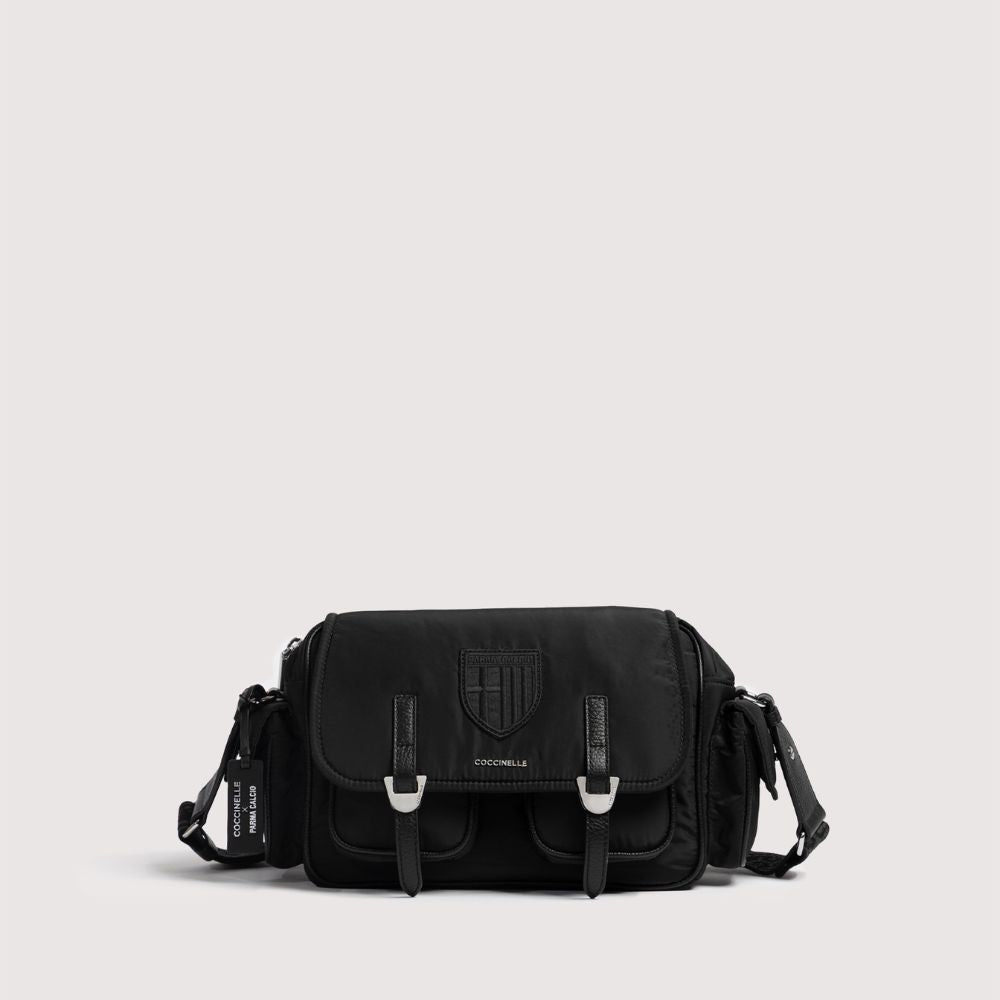 Borsa Coccinelle x Parma Calcio in tela e pelle nero