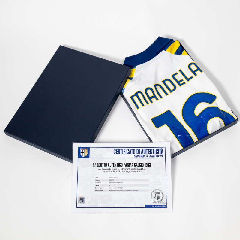Maglia Gara Third 25/26 autografata da Mandela 16 - Parma Calcio