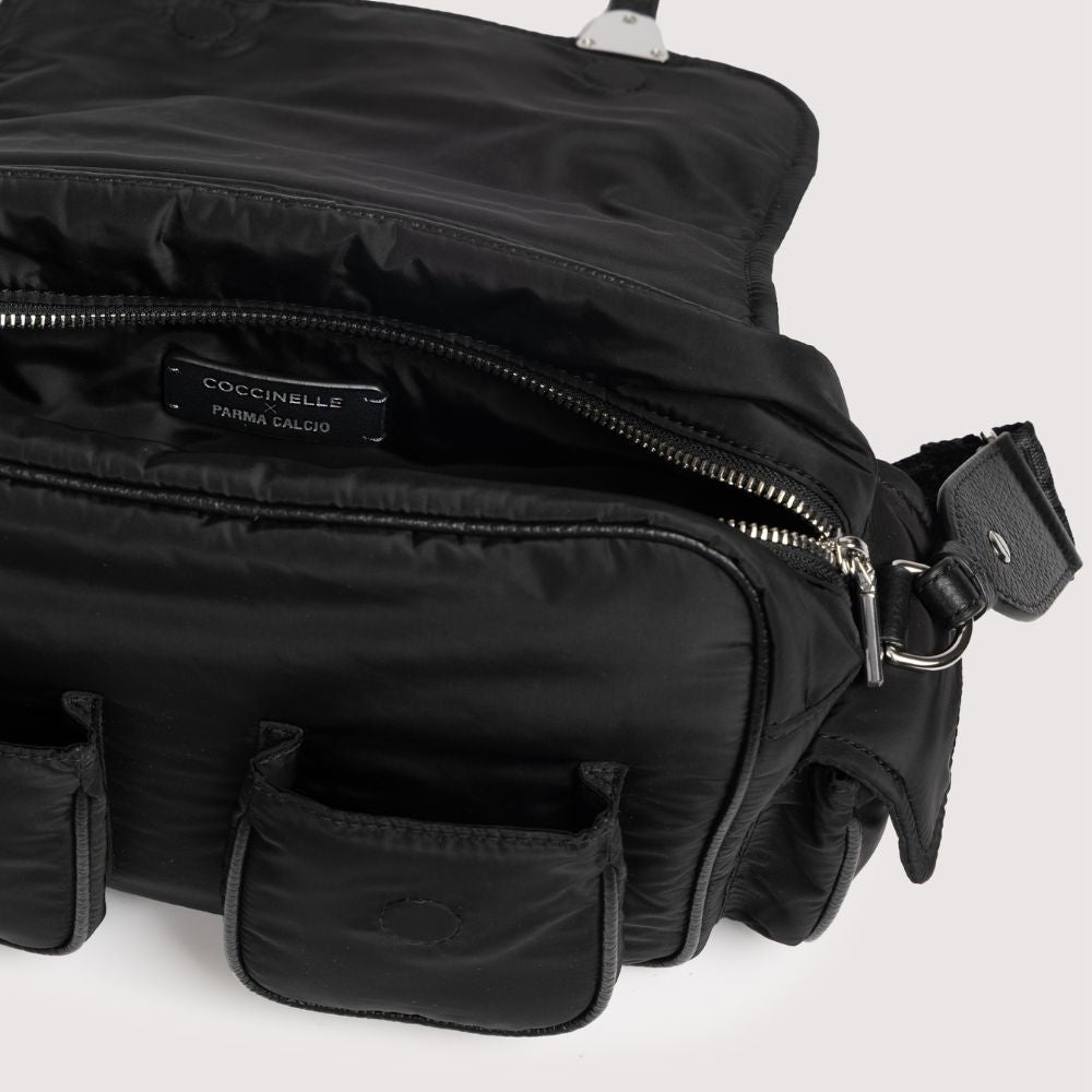 Interno Borsa Coccinelle x Parma Calcio in tela e pelle nero