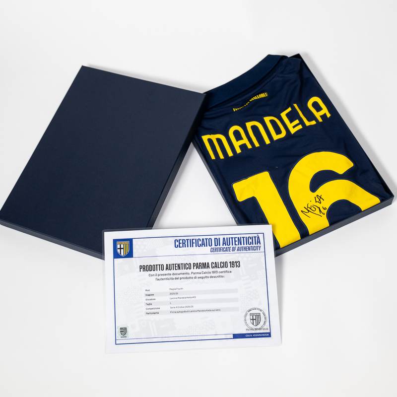 Maglia Gara Fourth 25/26 autografata da Mandela 16 - Parma Calcio