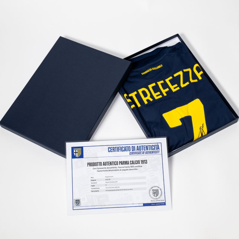 Maglia Gara Fourth 25/26 autografata da Strefezza 7 - Parma Calcio