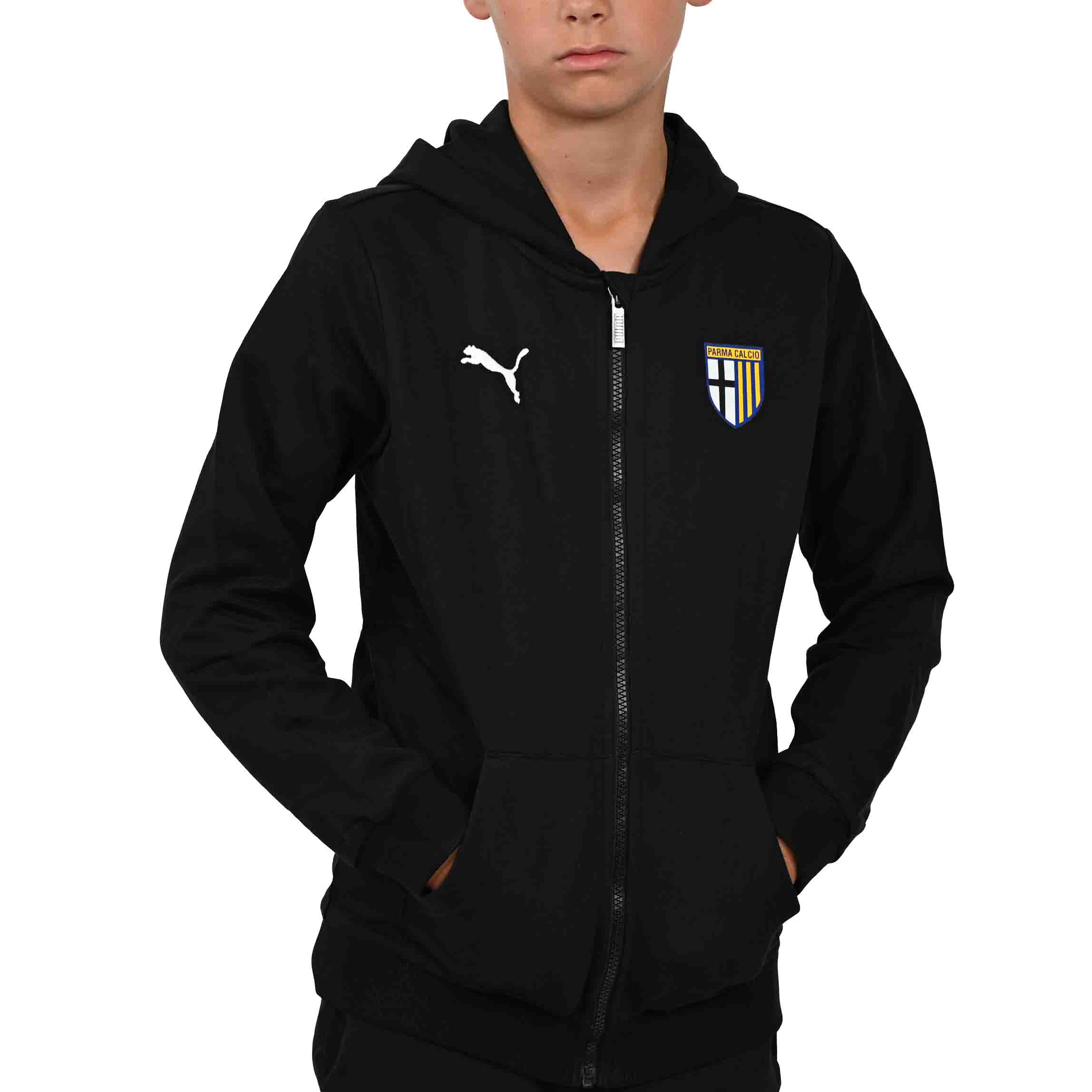 Felpa Junior Hooded Casuals Zip Nera - Parma Calcio