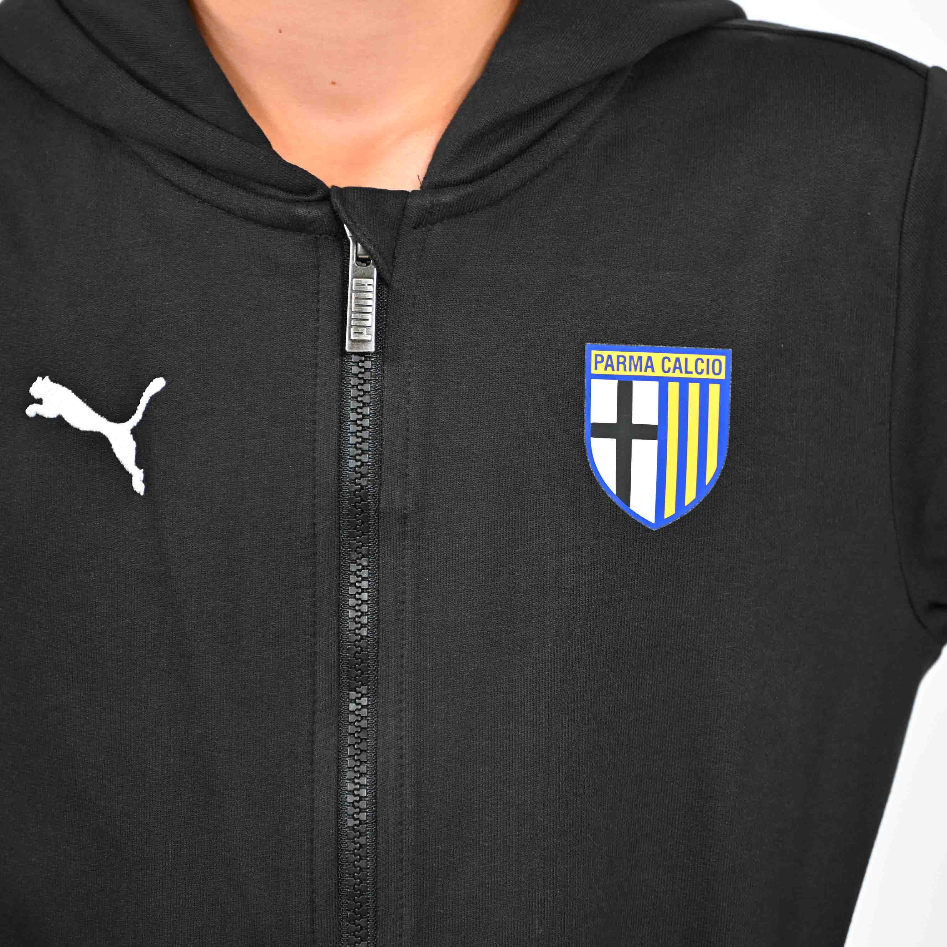 Felpa Junior Hooded Casuals Zip Nera - Parma Calcio