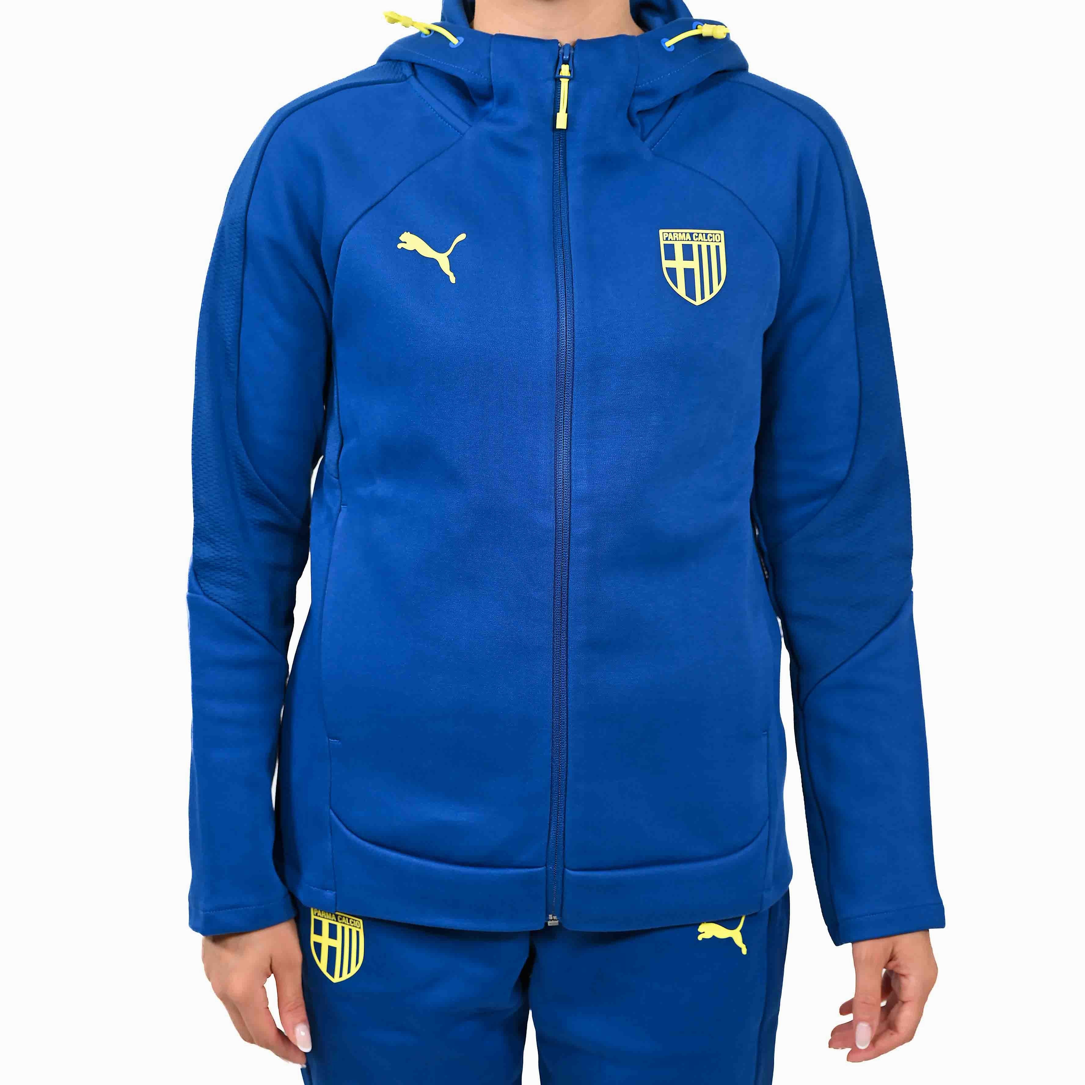 Felpa Woman Hooded Evostripe Zip Clyde Royal-Lemon Crush - Parma Calcio