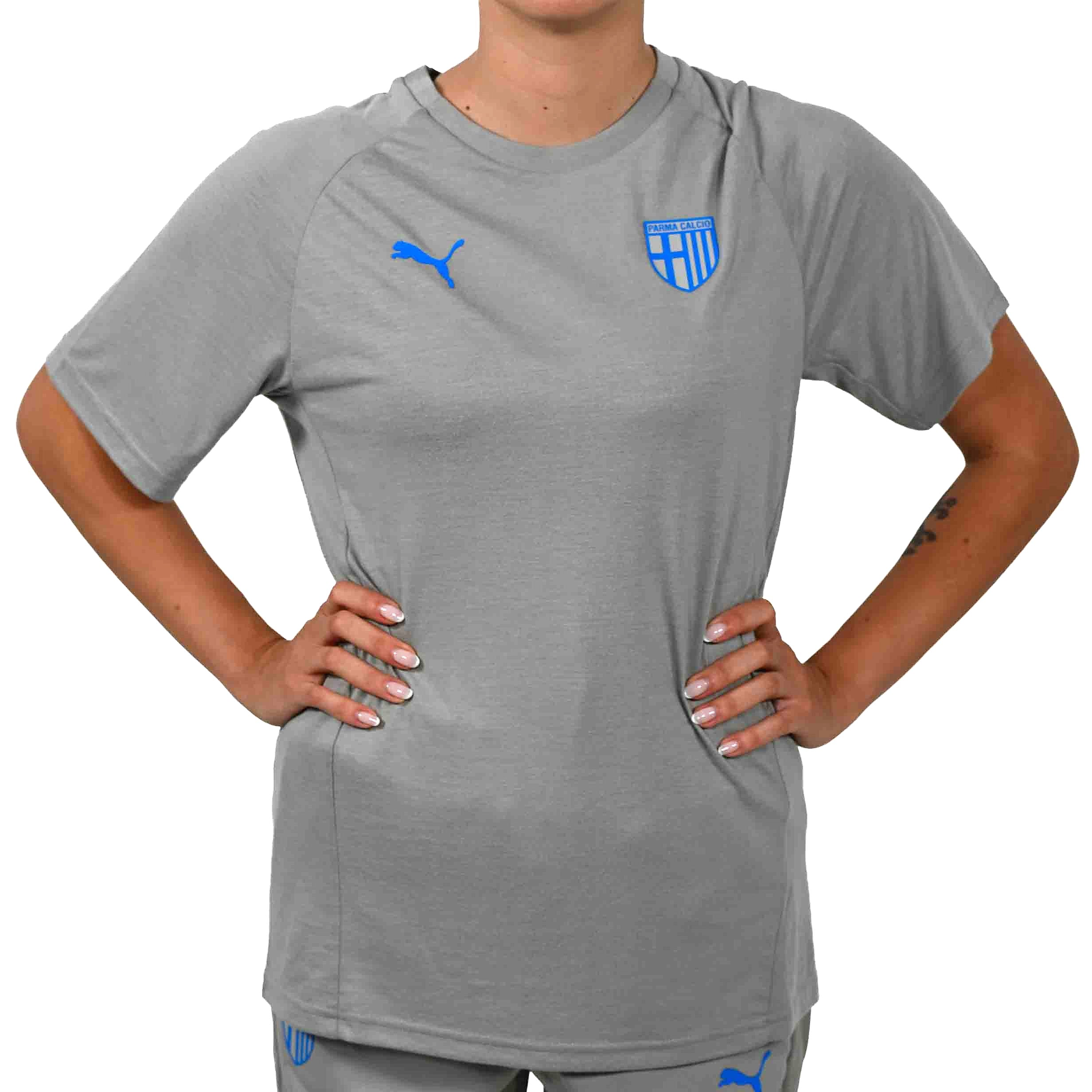 T-Shirt Woman EvoStripe Smokey Gray-Ultra Blue - Parma Calcio
